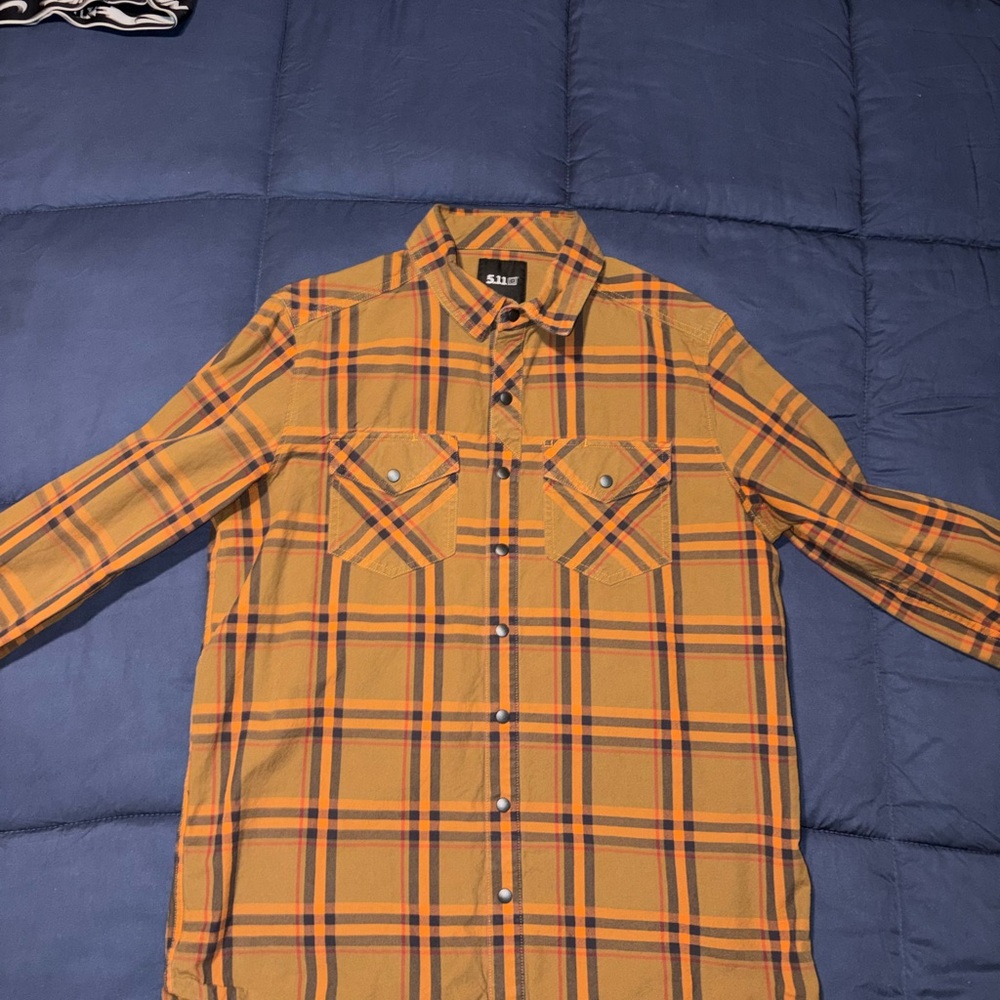 5.11 Tactical Orange Plaid Shirt
